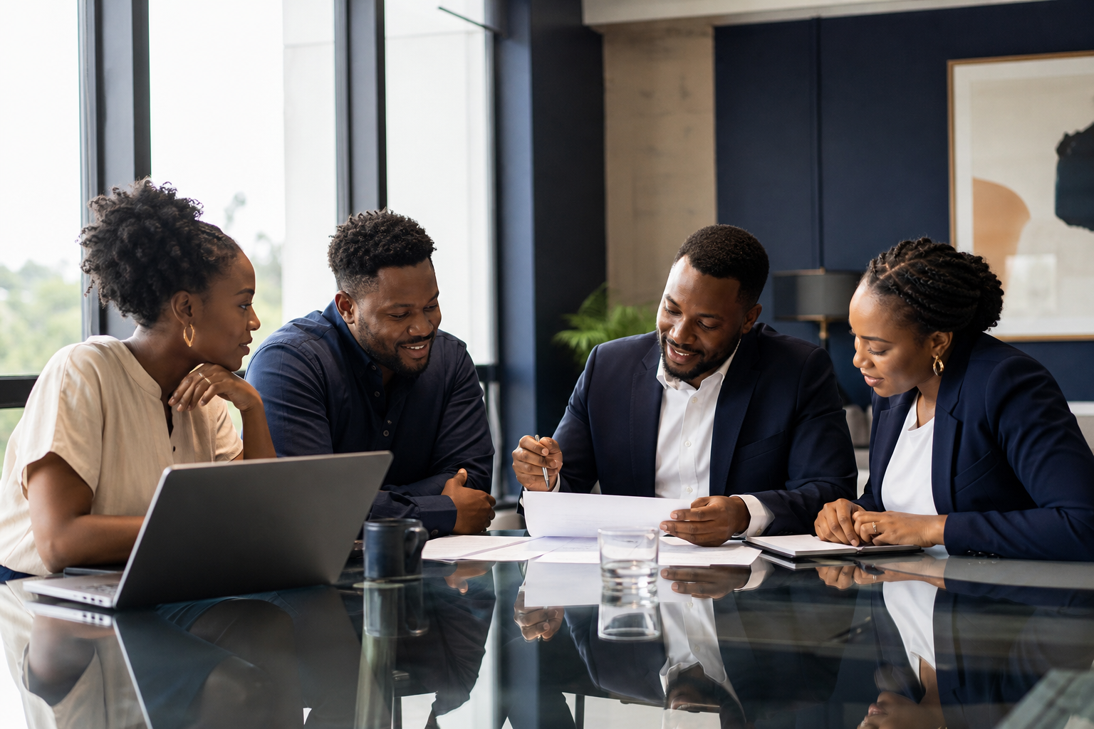 Kenyan startup founders reviewing a shareholders agreement